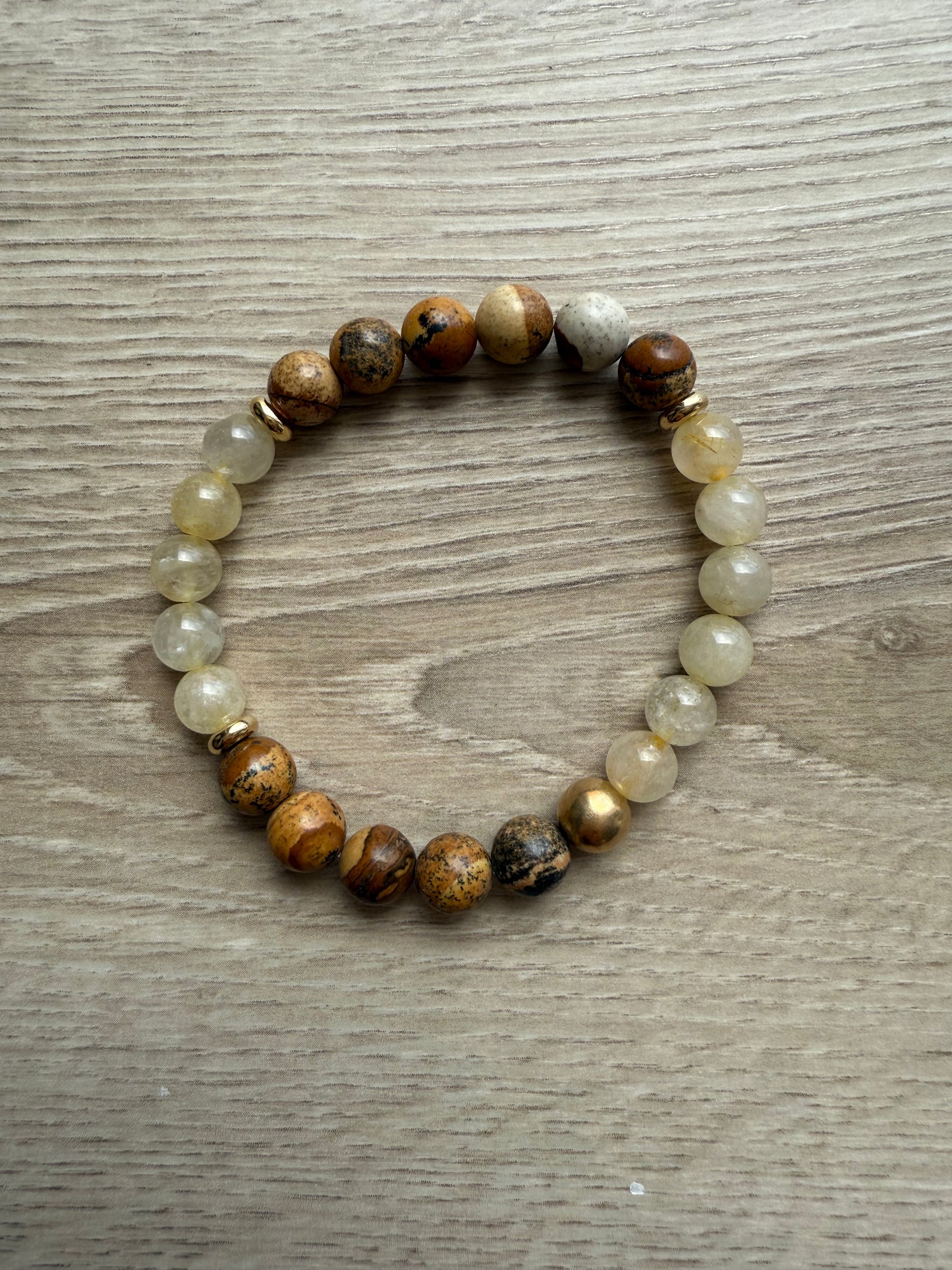 Bracelet jaspe paysage et citrine