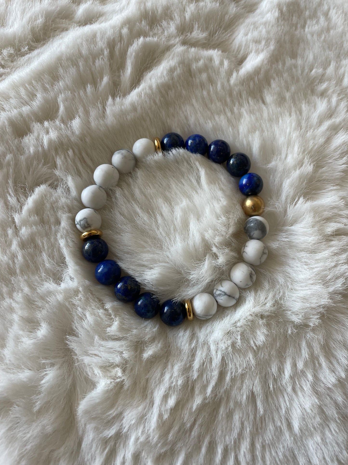 Bracelet en Lapis-lazuli et Howlite