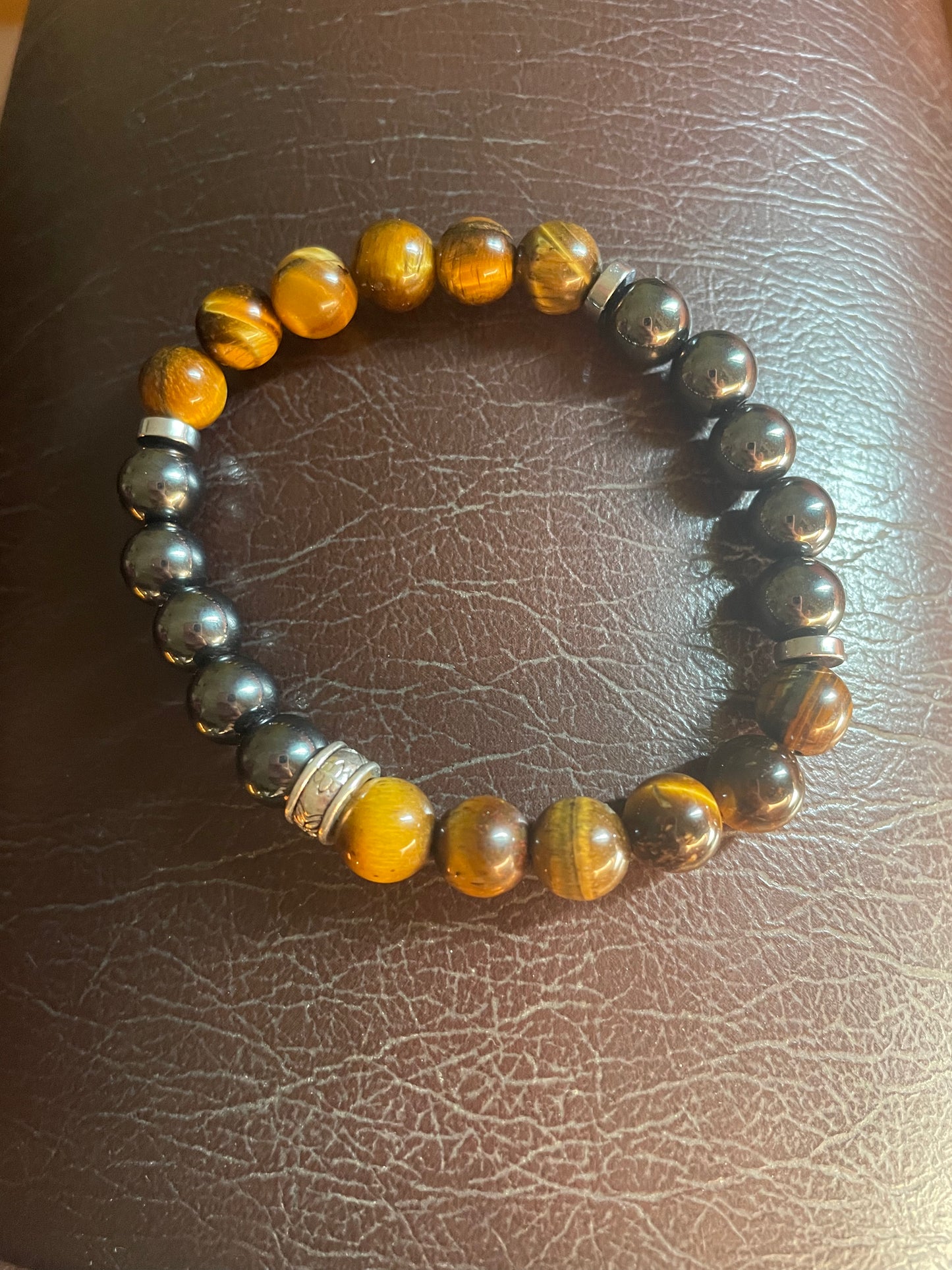 Bracelet en Oeil de tigre et hématite