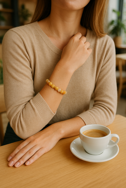 Bracelet en Aventurine jaune et pierre du soleil