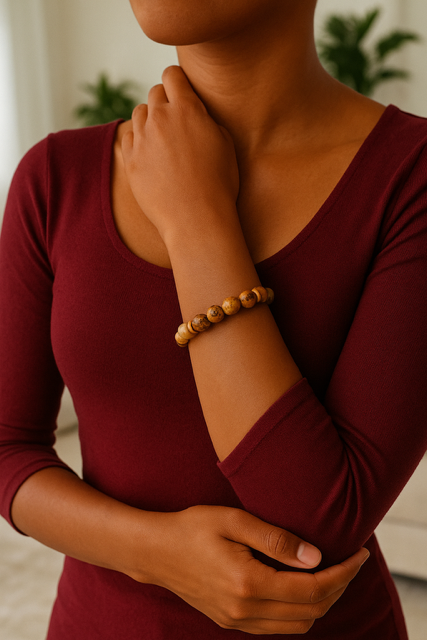 Bracelet jaspe paysage et citrine