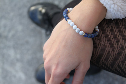 Bracelet en Lapis-lazuli et Howlite