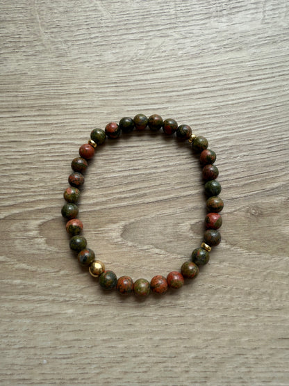 Bracelet en unakite