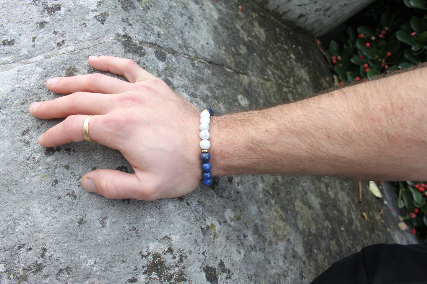 Bracelet en Lapis-lazuli et Howlite