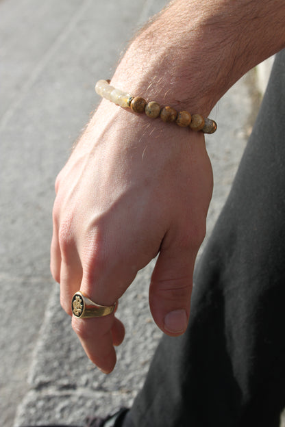 Bracelet jaspe paysage et citrine